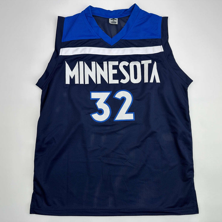 Facsimile Autographed Karl-Anthony Towns Minnesota Blue Reprint Laser Auto Basketball Jersey Size Men's XL