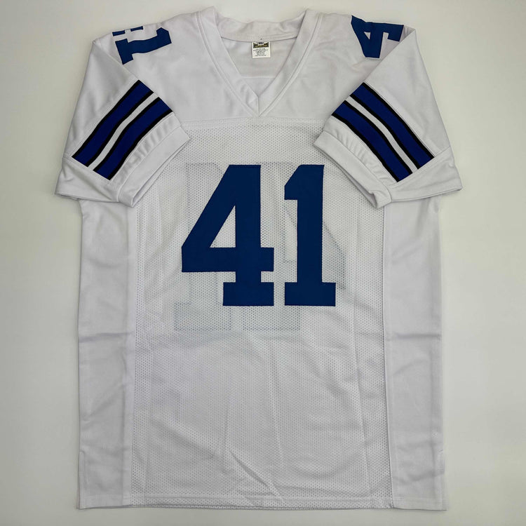 Facsimile Autographed Charlie Waters Dallas White Reprint Laser Auto Football Jersey Size Men's XL