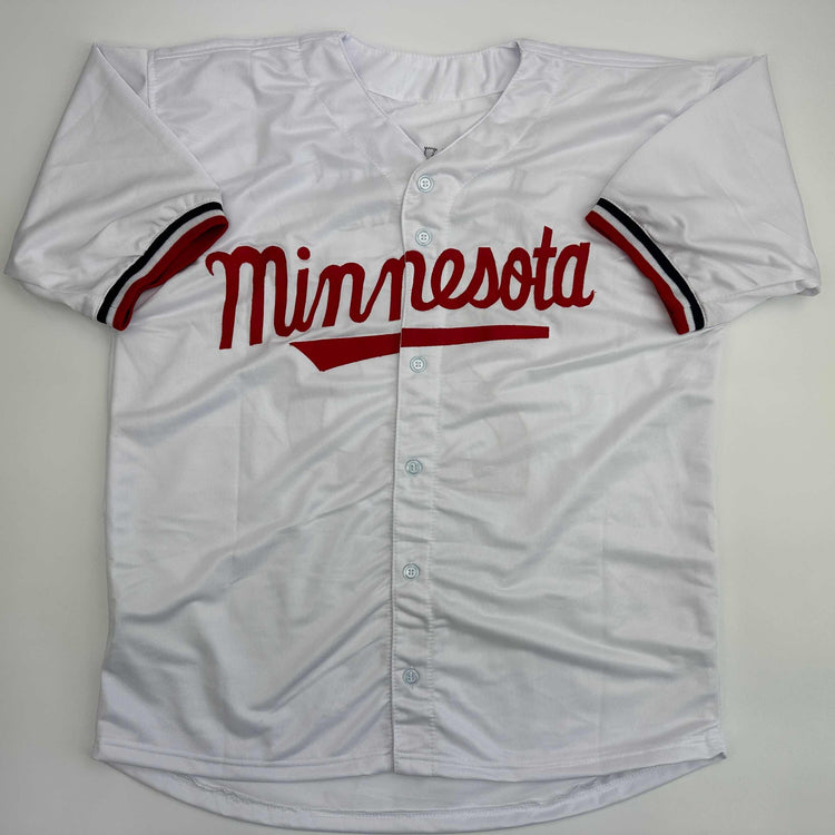 Facsimile Autographed Royce Lewis Minnesota White Reprint Laser Auto Baseball Jersey Size Men's XL