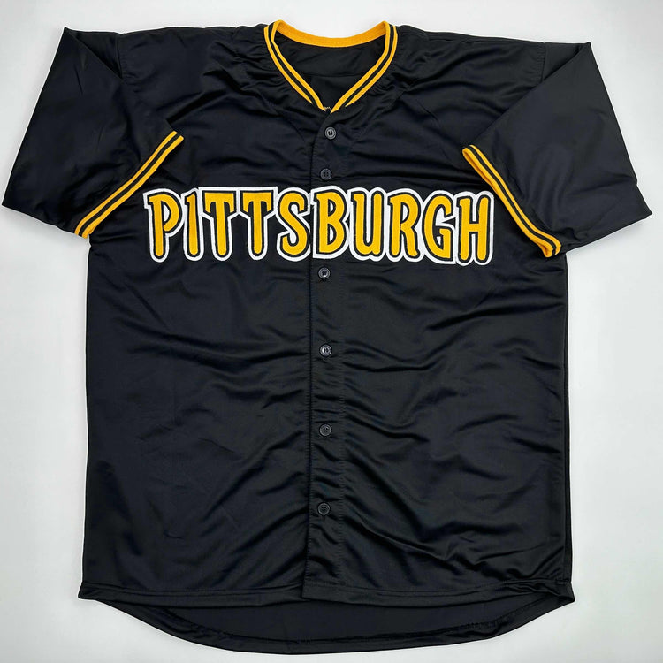 Facsimile Autographed Oneil Cruz Pittsburgh Black Reprint Laser Auto Baseball Jersey Size Men's XL