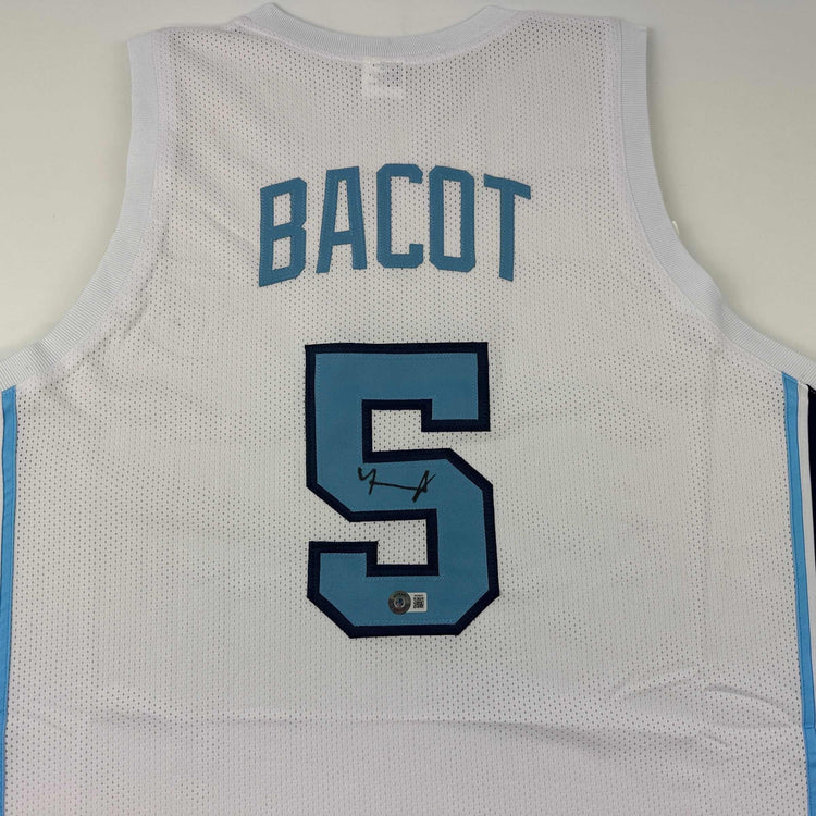 Autographed/Signed Armando Bacot UNC North Carolina White College Basketball Jersey Beckett BAS COA