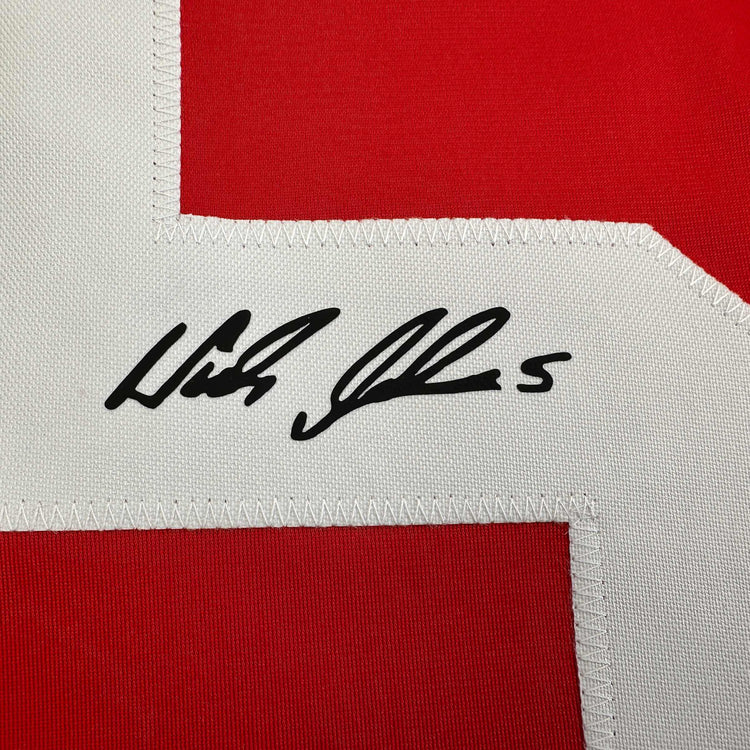 Facsimile Autographed Niklas Lidstrom Detroit Red Reprint Laser Auto Hockey Jersey Size Men's XL