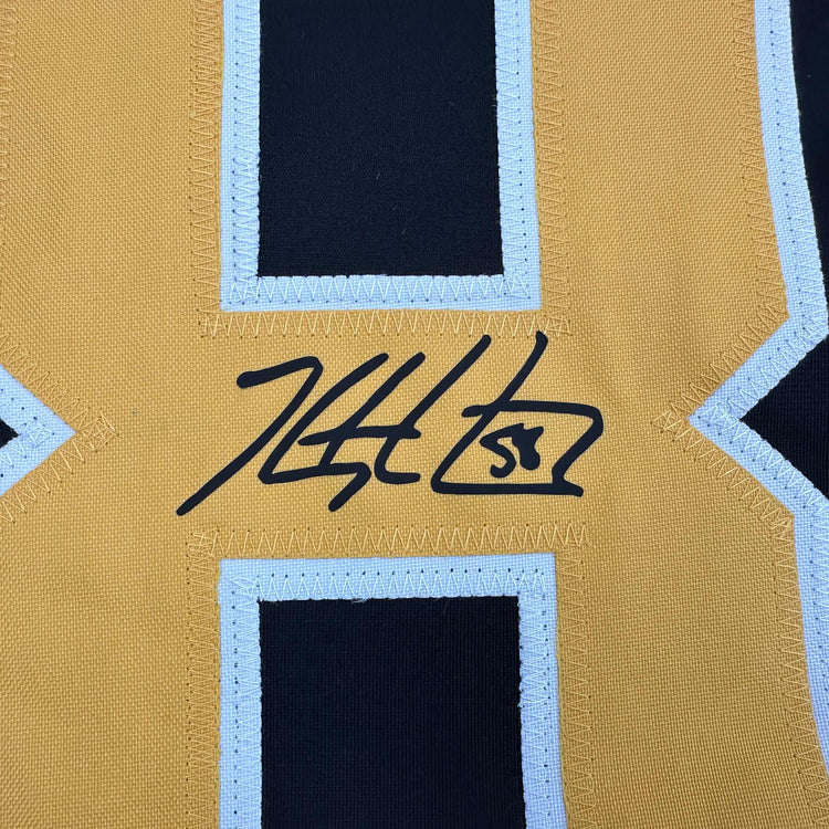 Facsimile Autographed Kris Letang Pittsburgh Black Reprint Laser Auto Hockey Jersey Size Men's XL