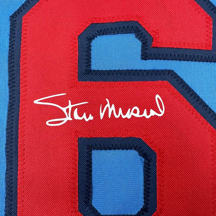 Facsimile Autographed Stan Musial St. Louis Blue Reprint Laser Auto Baseball Jersey Size Men's XL