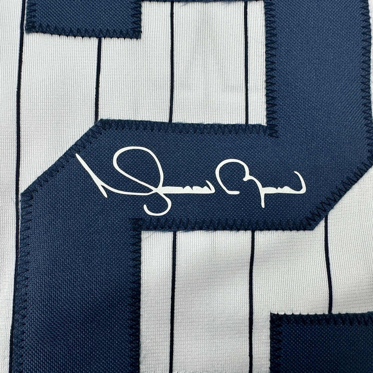 Facsimile Autographed Mariano Rivera New York Pinstripe Reprint Laser Auto Baseball Jersey Size Men's XL