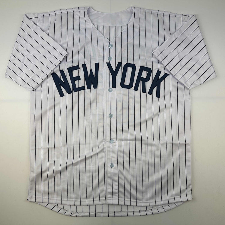 Facsimile Autographed Alex Rodriguez A-Rod New York Pinstripe Reprint Laser Auto Baseball Jersey Size Men's XL