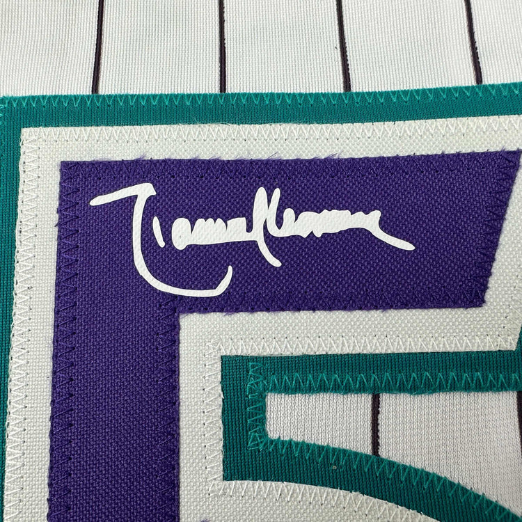 Facsimile Autographed Randy Johnson Arizona Pinstripe Reprint Laser Auto Baseball Jersey Size Men's XL