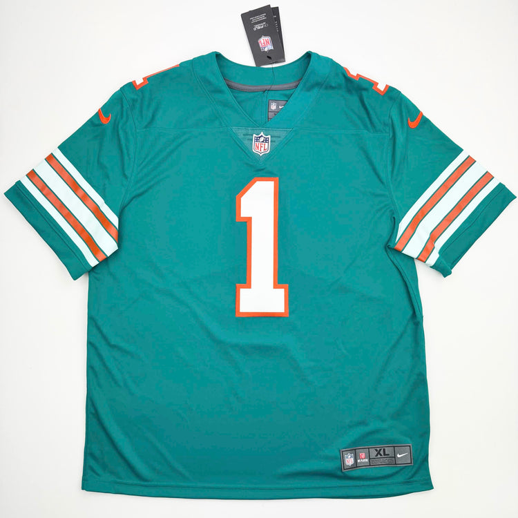 Autographed/Signed Tua Tagovailoa Miami Dolphins Authentic Teal Nike Football Jersey Fanatics COA
