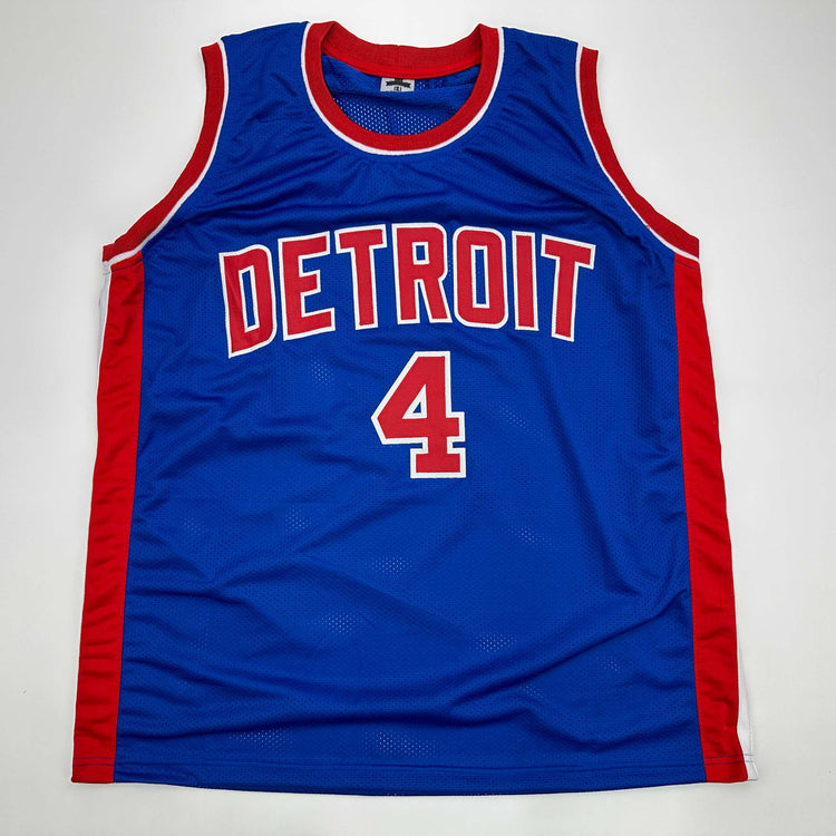 Facsimile Autographed Joe Dumars Detroit Blue Reprint Laser Auto Basketball Jersey Size Men's XL