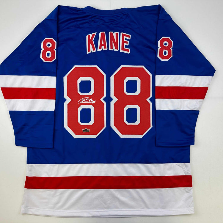 Facsimile Autographed Patrick Kane New York Blue Reprint Laser Auto Hockey Jersey Size Men's XL