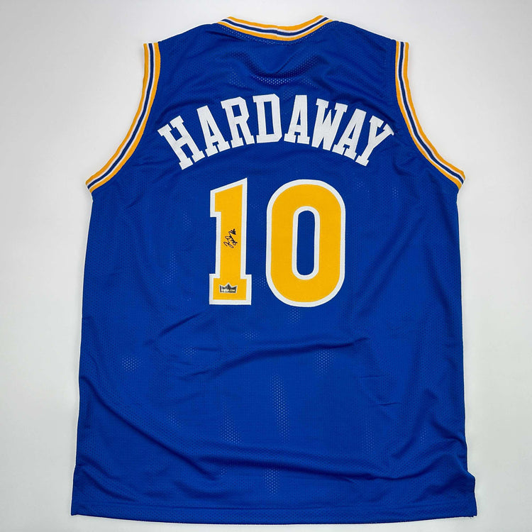Facsimile Autographed Tim Hardaway Golden State Blue Reprint Laser Auto Basketball Jersey Size Men's XL