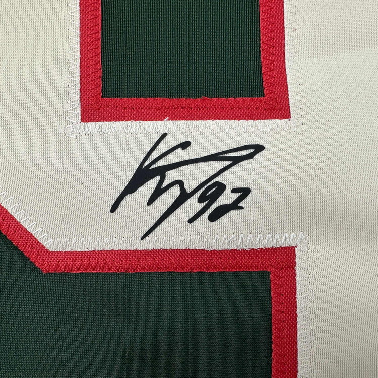 Facsimile Autographed Kirill Kaprizov Minnesota Green Reprint Laser Auto Hockey Jersey Size Men's XL