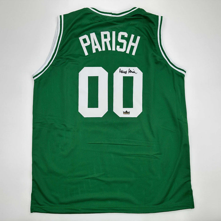 Facsimile Autographed Robert Parish Boston Green Reprint Laser Auto Basketball Jersey Size Men's XL