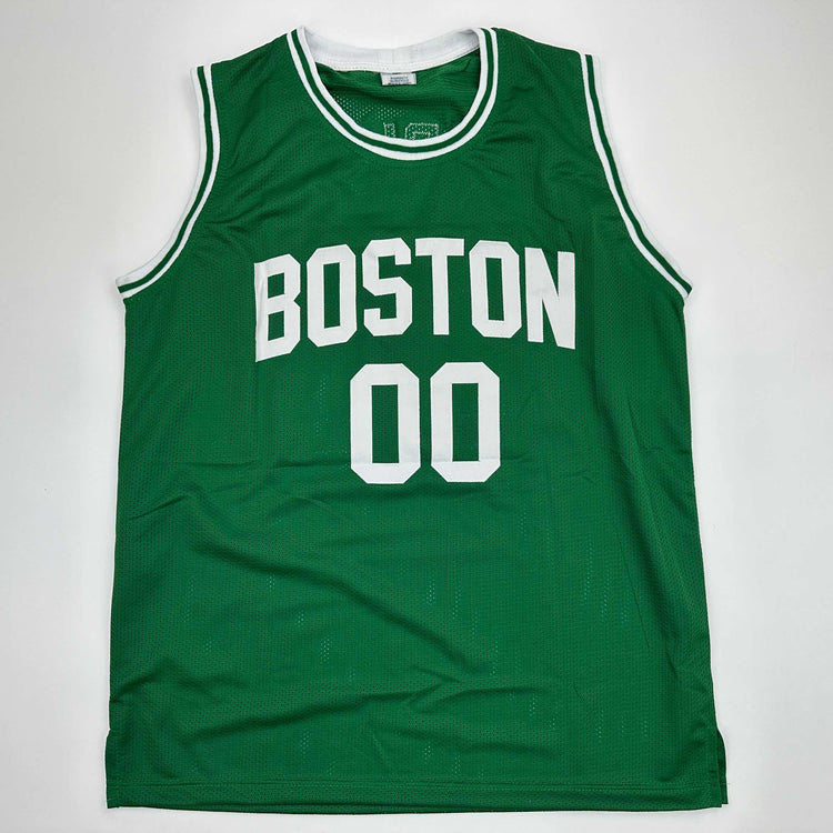Facsimile Autographed Robert Parish Boston Green Reprint Laser Auto Basketball Jersey Size Men's XL
