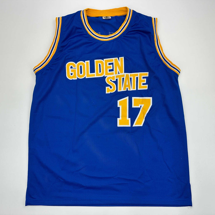 Facsimile Autographed Chris Mullin Golden State Blue Reprint Laser Auto Basketball Jersey Size Men's XL