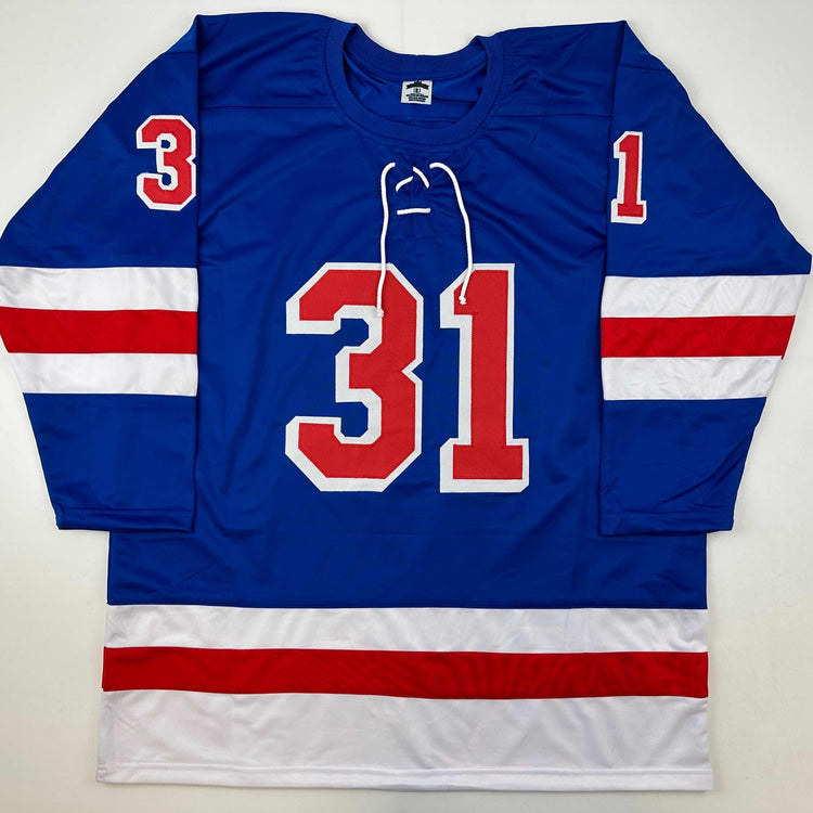 Facsimile Autographed Igor Shesterkin New York Blue Reprint Laser Auto Hockey Jersey Size Men's XL