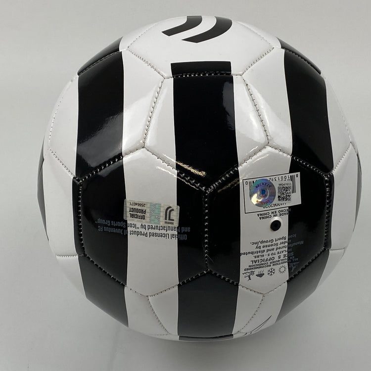 Autographed/Signed Cristiano Ronaldo Juventus Black/White Soccer Ball Beckett BAS COA