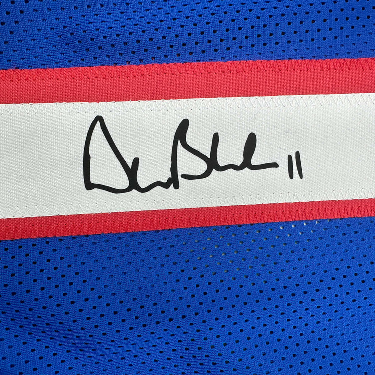 Facsimile Autographed Drew Bledsoe New England Blue Reprint Laser Auto Football Jersey Size Men's XL