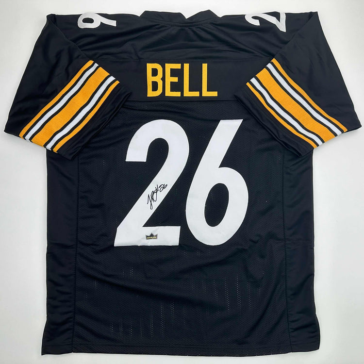 Facsimile Autographed Le'Veon LeVeon Bell Pittsburgh Black Reprint Laser Auto Football Jersey Size Men's XL