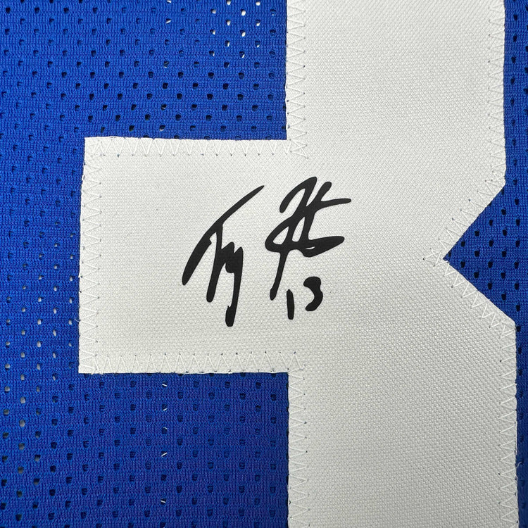 Facsimile Autographed T.Y. TY Hilton Indianapolis Blue Reprint Laser Auto Football Jersey Size Men's XL