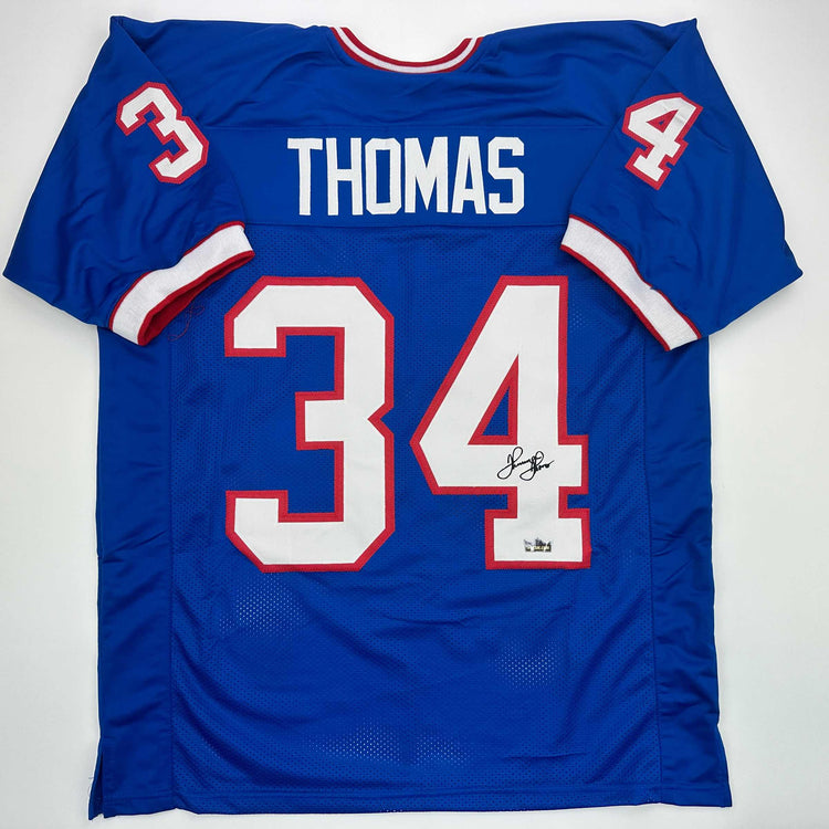 Facsimile Autographed Thurman Thomas Buffalo Blue Reprint Laser Auto Football Jersey Size Men's XL