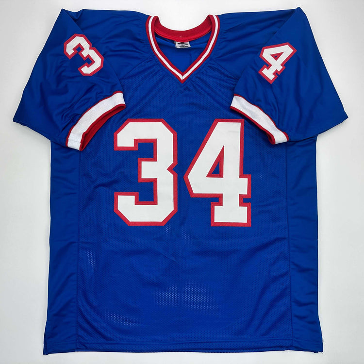 Facsimile Autographed Thurman Thomas Buffalo Blue Reprint Laser Auto Football Jersey Size Men's XL