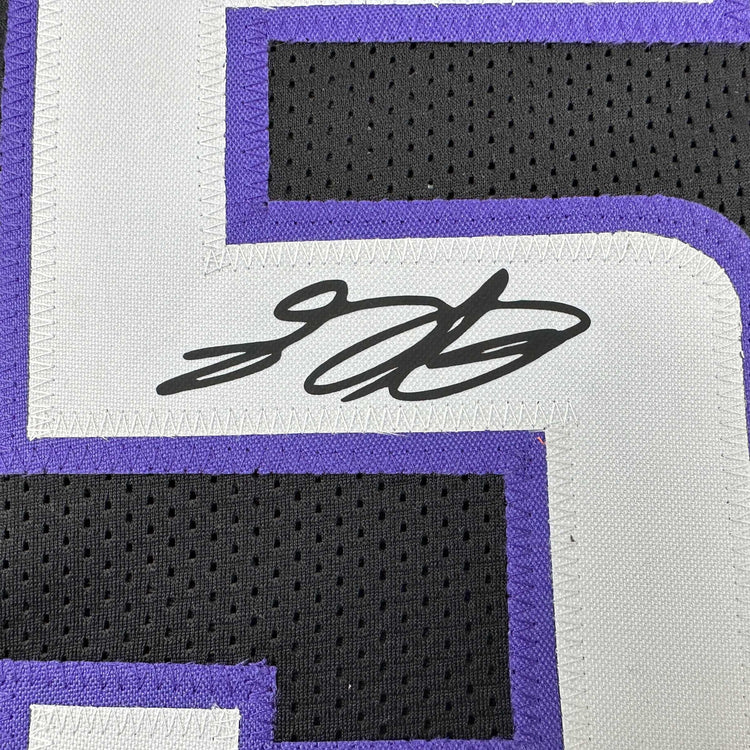 Facsimile Autographed De'Aaron Fox Sacramento Black Reprint Laser Auto Basketball Jersey Size Men's XL