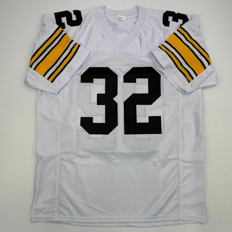 Facsimile Autographed Franco Harris Pittsburgh White Reprint Laser Auto Football Jersey Size Men's XL