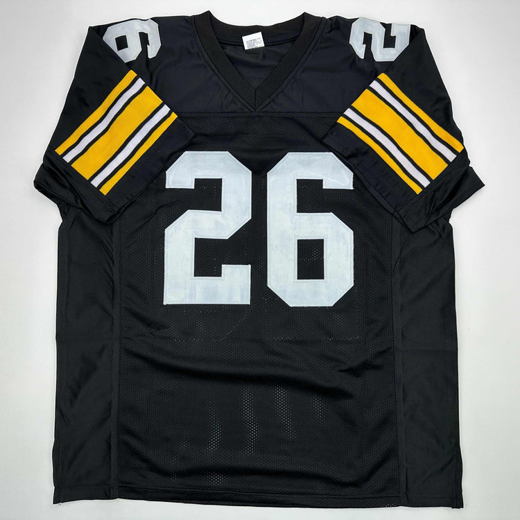 Facsimile Autographed Rod Woodson Pittsburgh Black Reprint Laser Auto Football Jersey Size Men's XL