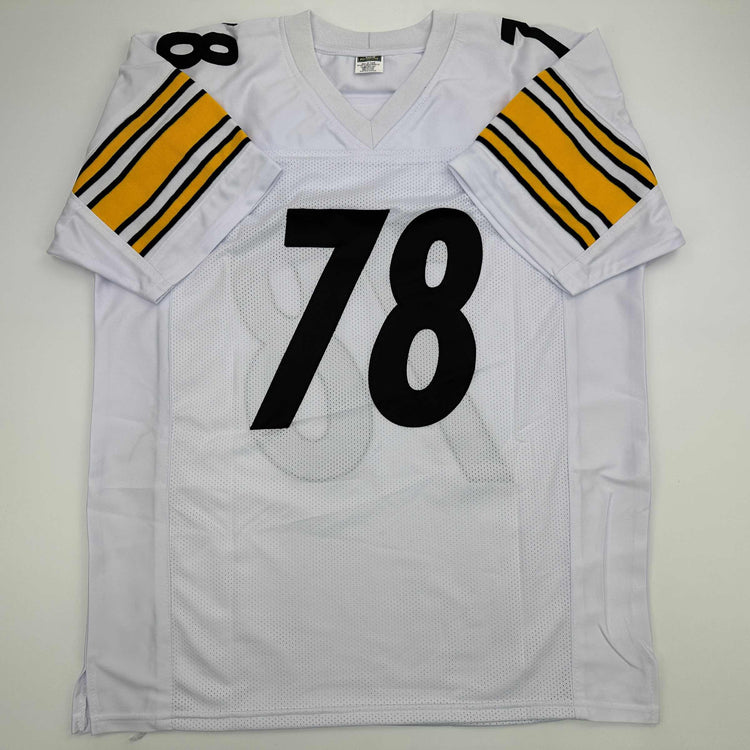 Facsimile Autographed Alejandro Villanueva Pittsburgh White Reprint Laser Auto Football Jersey Size Men's XL