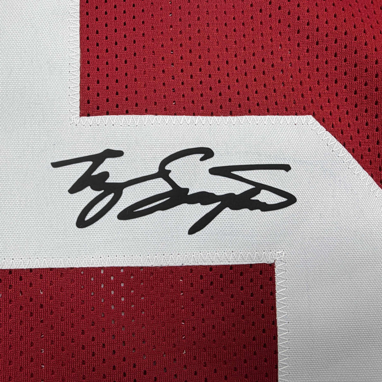 Facsimile Autographed Tyler Ty Simpson Alabama Red Reprint Laser Auto College Football Jersey Size Men's XL