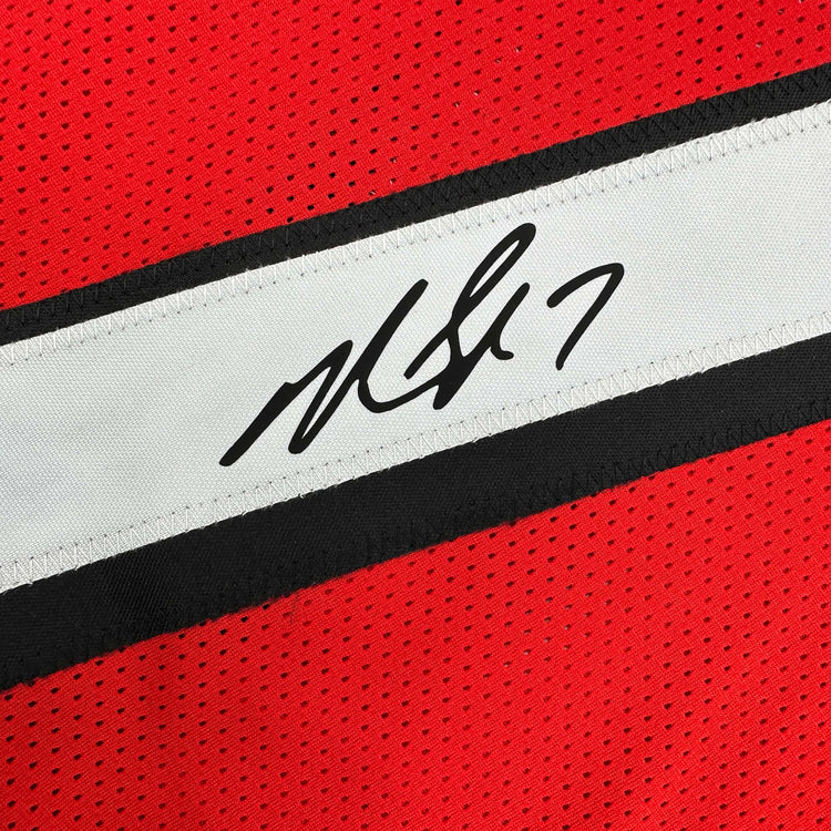 Facsimile Autographed Michael Mike Vick Atlanta Red Reprint Laser Auto Football Jersey Size Men's XL