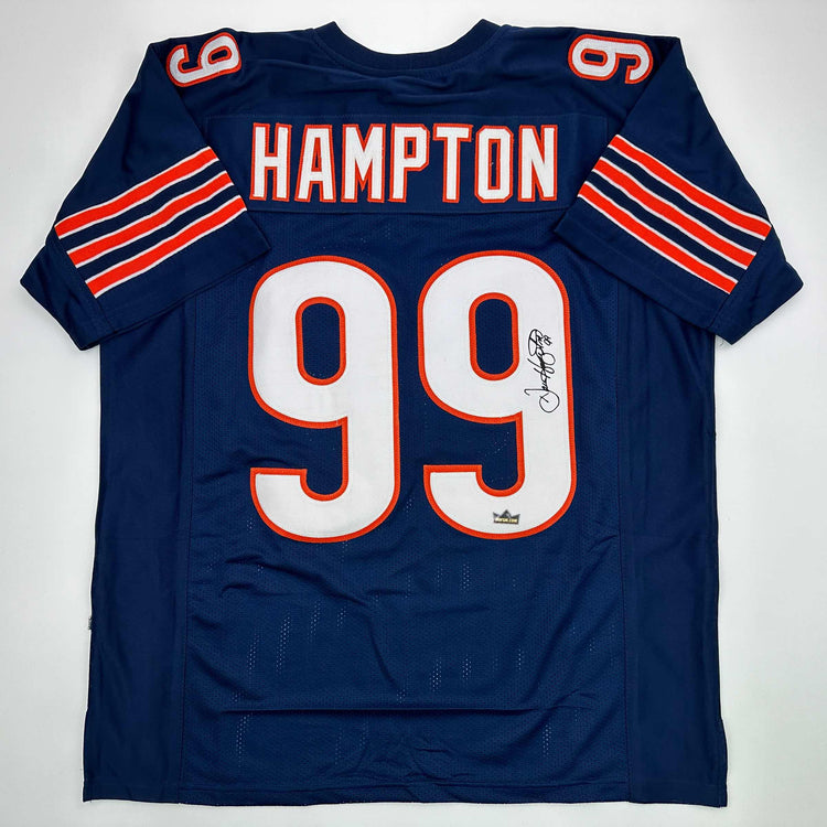 Facsimile Autographed Dan Hampton Chicago Blue Reprint Laser Auto Football Jersey Size Men's XL