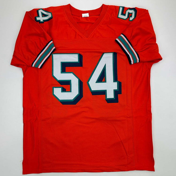 Facsimile Autographed Zach Thomas Miami Orange Reprint Laser Auto Football Jersey Size Men's XL