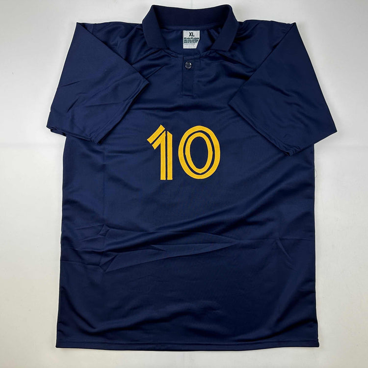 Facsimile Autographed Kylian Mbappe France Blue World Cup Reprint Laser Auto Soccer Jersey Size Men's XL