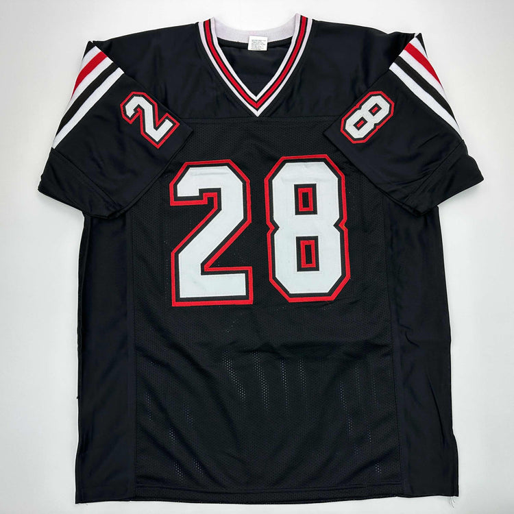 Facsimile Autographed Marshall Faulk San Diego State Black Reprint Laser Auto College Football Jersey Size Men's XL