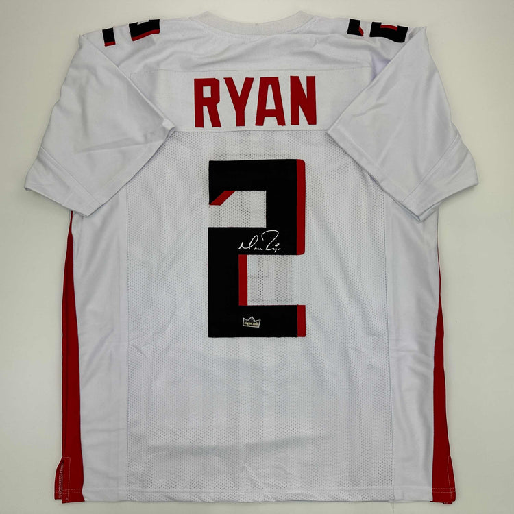 Facsimile Autographed Matt Ryan Atlanta White Reprint Laser Auto Football Jersey Size Men's XL