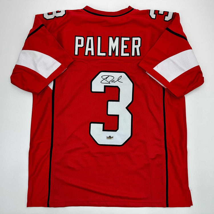 Facsimile Autographed Carson Palmer Arizona Red Reprint Laser Auto Football Jersey Size Men's XL