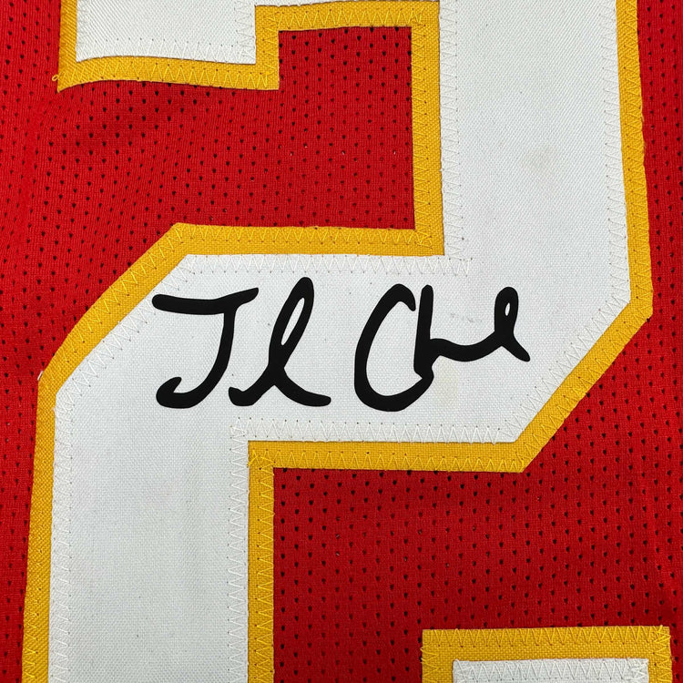 Facsimile Autographed Jamaal Charles Kansas City Red Reprint Laser Auto Football Jersey Size Men's XL