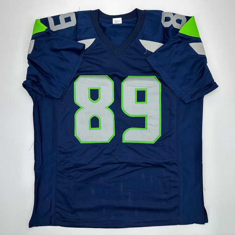 Facsimile Autographed Doug Baldwin Seattle Blue Reprint Laser Auto Football Jersey Size Men's XL