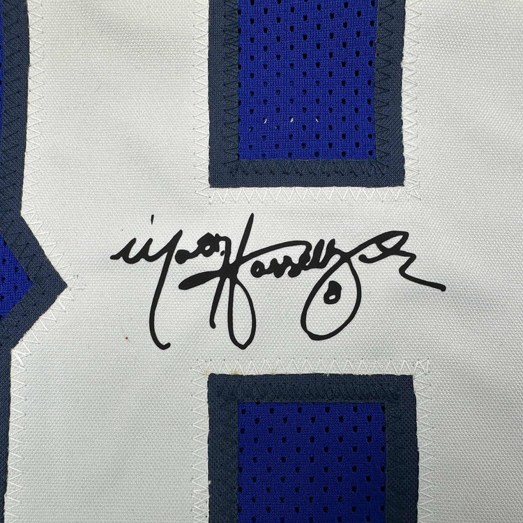 Framed Facsimile Autographed Matt Hasselbeck 35x39 Seattle Blue Reprint Laser Auto Football Jersey