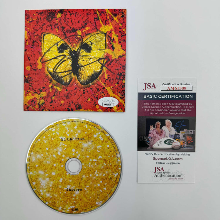 Autographed/Signed Ed Sheeran Shivers Album CD Cover Disk JSA COA