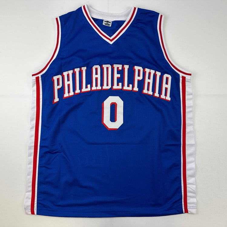 Facsimile Autographed Tyrese Maxey Philadelphia Blue Reprint Laser Auto Basketball Jersey Size Men's XL
