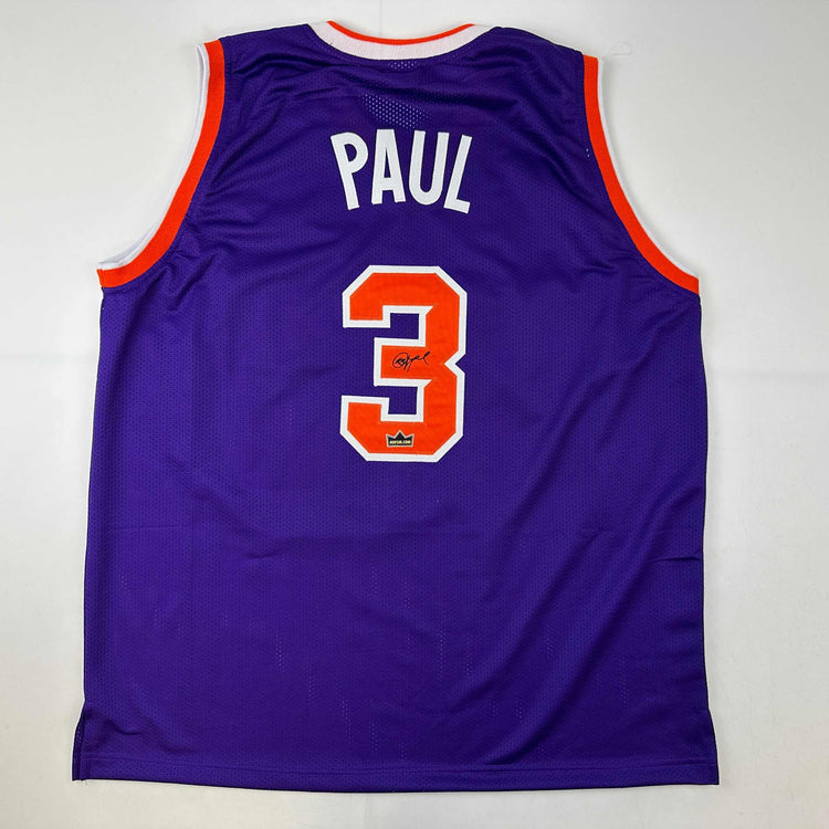 Facsimile Autographed Chris Paul Phoenix Purple Reprint Laser Auto Basketball Jersey Size Men's XL