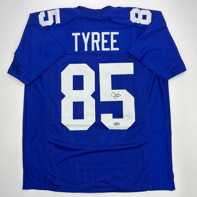 Facsimile Autographed David Tyree New York Blue Reprint Laser Auto Football Jersey Size Men's XL