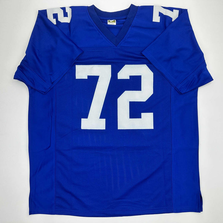 Facsimile Autographed Osi Umenyiora New York Blue Reprint Laser Auto Football Jersey Size Men's XL