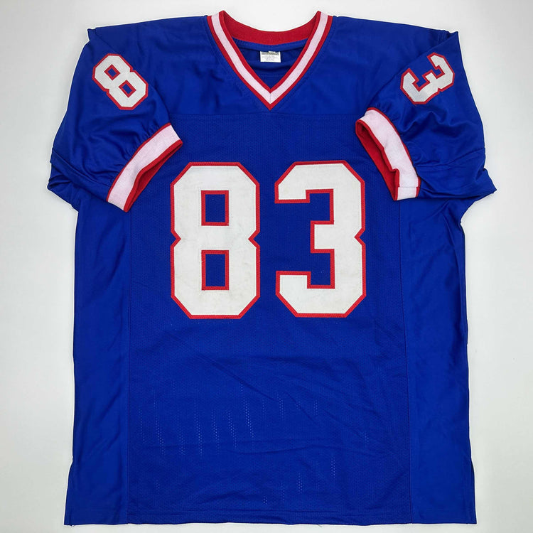 Facsimile Autographed Andre Reed Buffalo Blue Reprint Laser Auto Football Jersey Size Men's XL