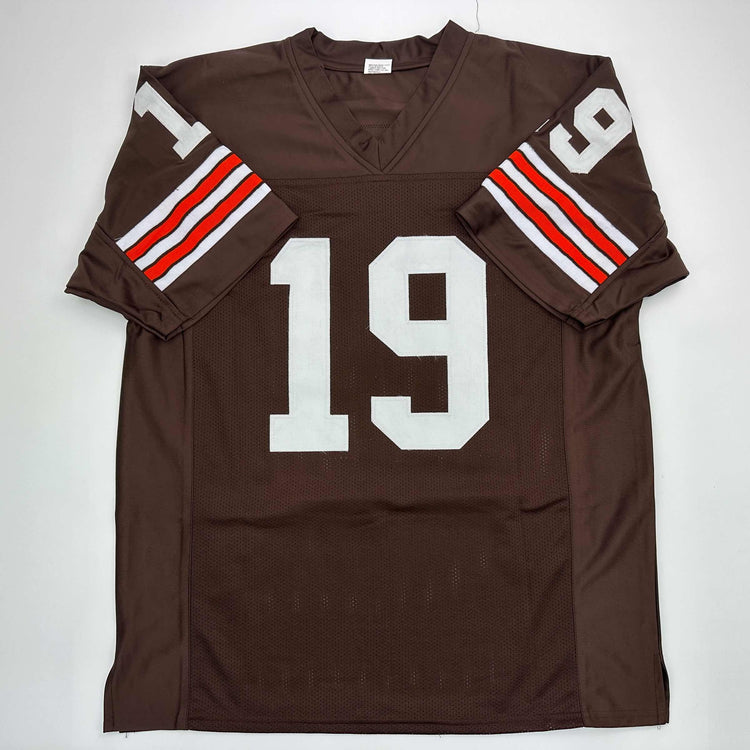 Facsimile Autographed Bernie Kosar Cleveland Brown Reprint Laser Auto Football Jersey Size Men's XL