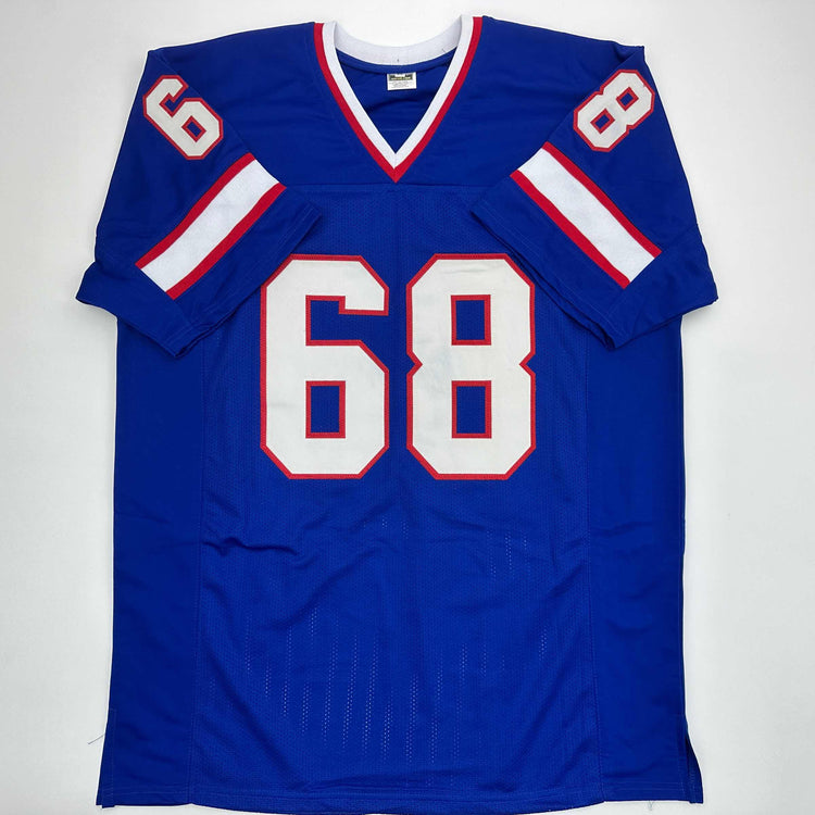 Facsimile Autographed Joe DeLamielleure Buffalo Blue Reprint Laser Auto Football Jersey Size Men's XL