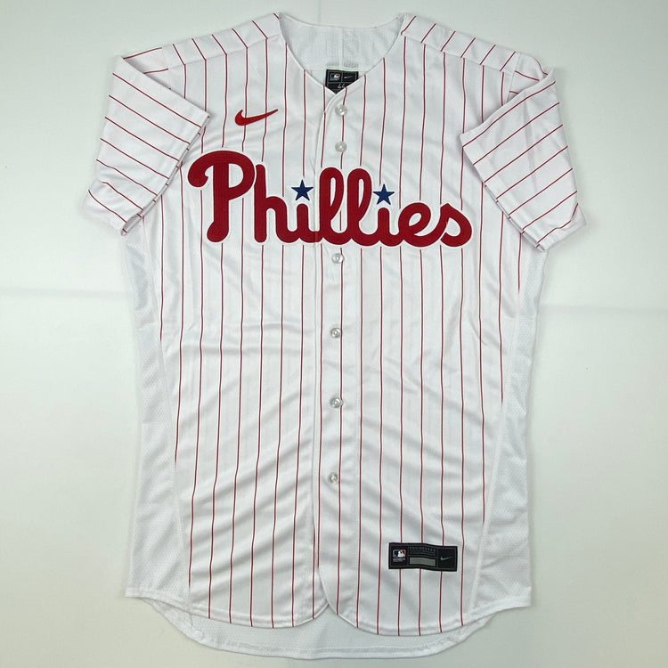 Autographed/Signed Bryce Harper Philadelphia Phillies Pinstripe Authentic Baseball Jersey Fanatics & MLB COA